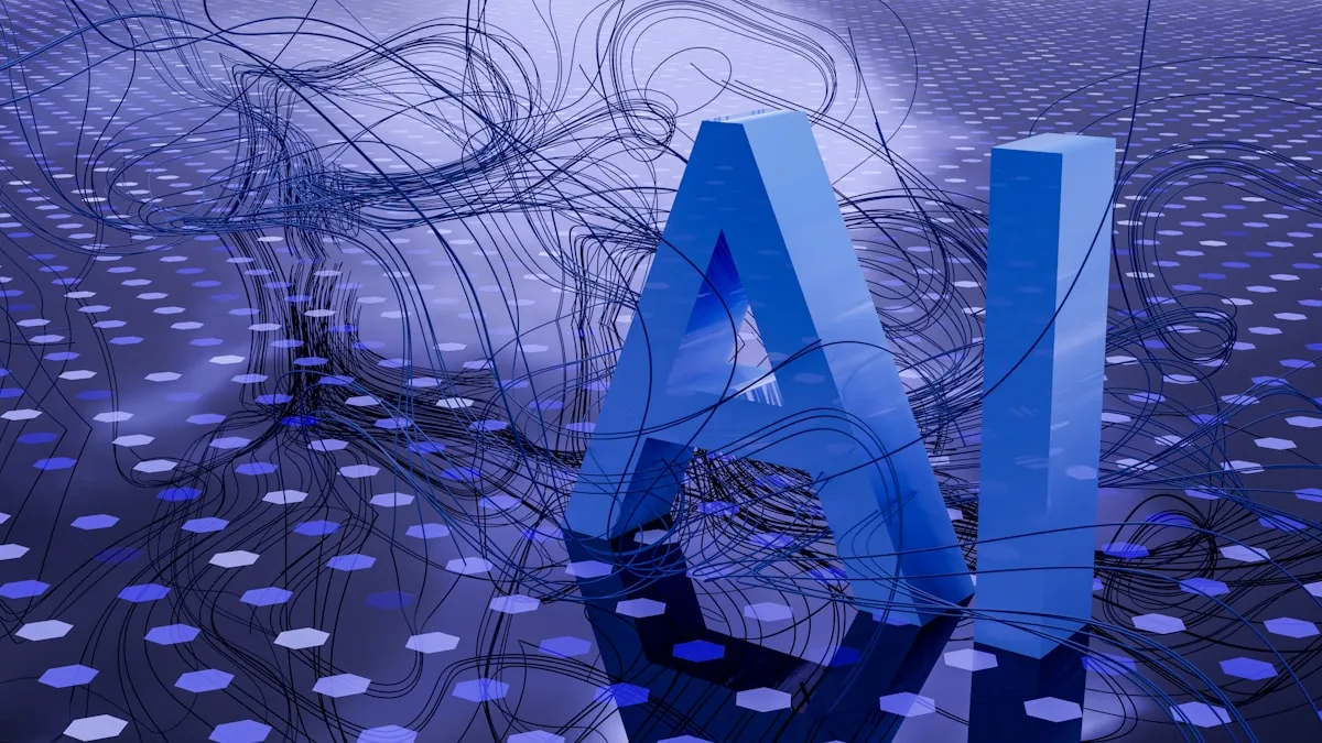Abstrakte Darstellung eines neuronalen Netzwerks als Sinnbild für die KI-Mechanik